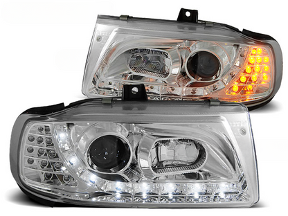 DAYLIGHT CHROME HEADLIGHTS for SEAT IBIZA/CORDOBA/POLO VARIANT, SALOON 10.93-08.99 