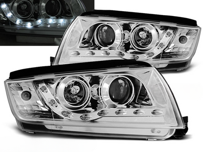 FARI ANTERIORI DAYLIGHT CHROME per SKODA FABIA 12.99-08