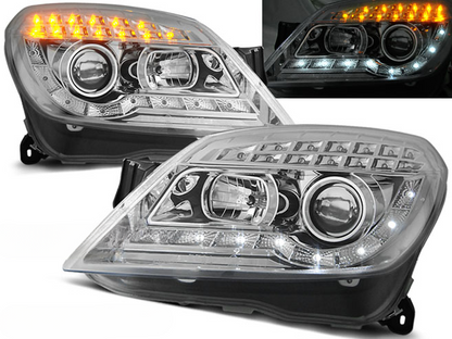 HEADLIGHTS SUITABLE FOR OPEL ASTRA H 03.04-10 DAYTIME LIGHT CHROME 