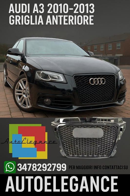 ⭐GRIGLIA ANTERIORE ADATTO PER AUDI A3 8P 08-12 LOOK RS3⭐