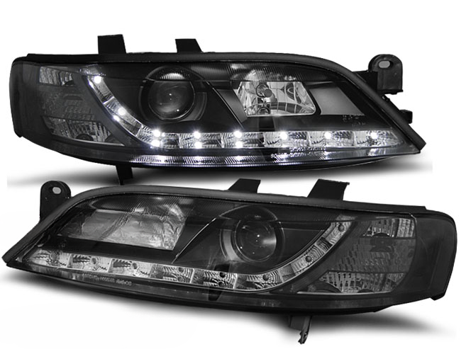 HEADLIGHTS FOR OPEL VECTRA B 11.95-12.98 BLACK DAYTIME LIGHT 