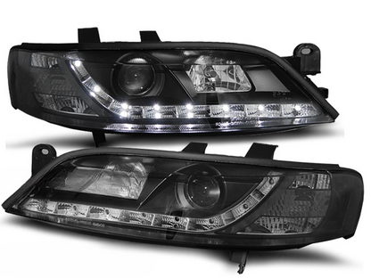 HEADLIGHTS FOR OPEL VECTRA B 11.95-12.98 BLACK DAYTIME LIGHT 
