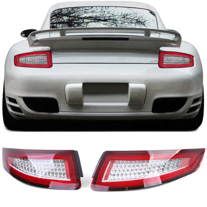 💫ART.4221 Fari Posteriori LED (rosse trasparenti) per Porsche 911 997  04-08💫