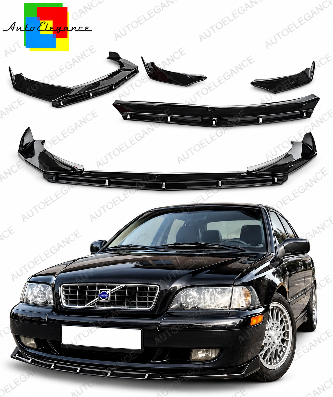 👉LAMA SOTTO PARAURTI ANTERIORE IN ABS LOOK RS NERO ADATTO PER VOLVO S40 V40👈
