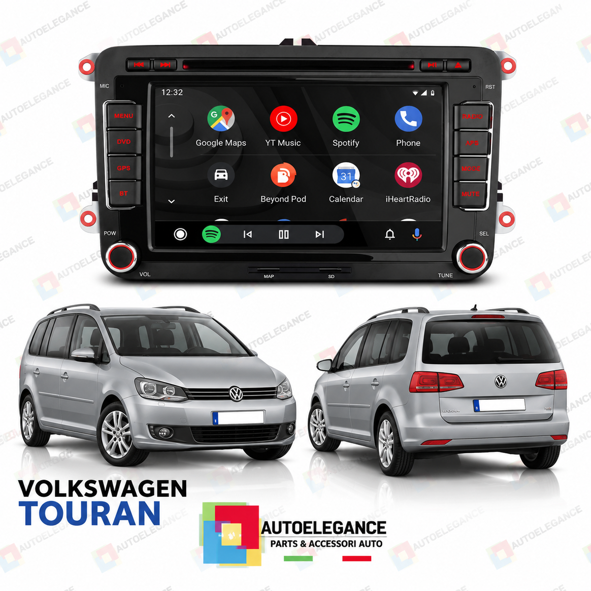RADIO GPS ANDROID 13 ADATTO PER TOURAN 7" USB GPS TATTILE HD