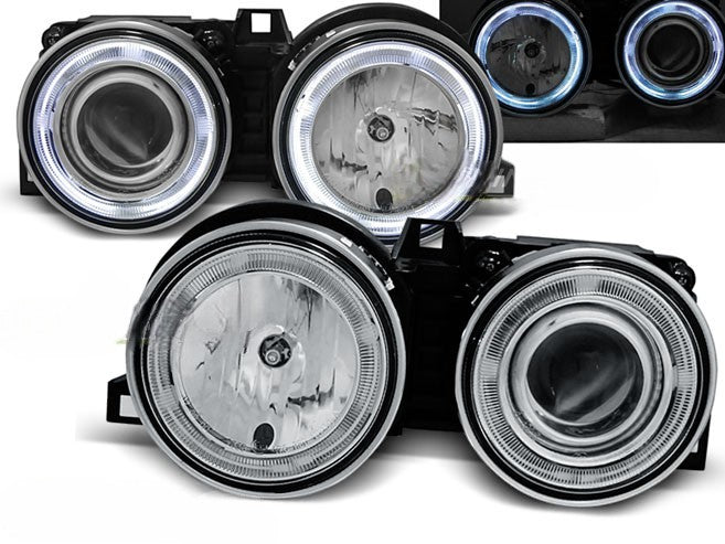 😎FARI ANTERIORI ANGEL EYES CHROMATO ADATTO PER BMW E30 11.82-06.94😎