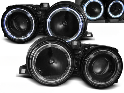 BLACK ANGEL EYES HEADLIGHTS SUITABLE FOR BMW E30 11.82-06.94 