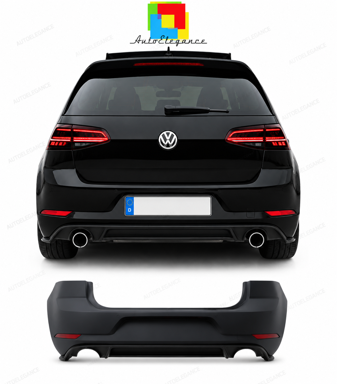 💕PARAURTI POSTERIORE VOLKSWAGEN VW GOLF 7.5 17-20 LOOK GTI💕