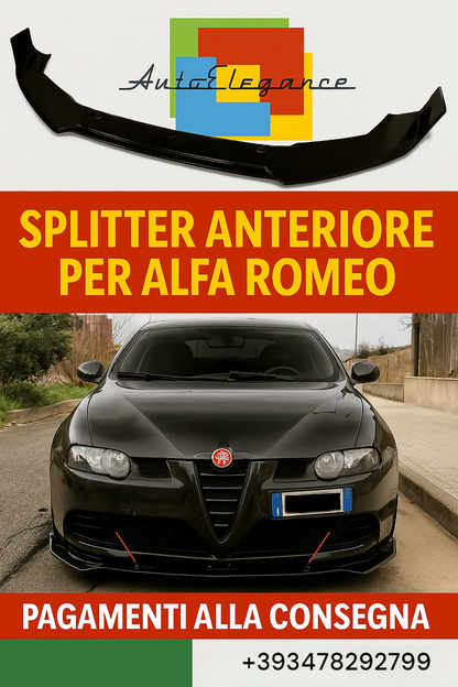 🔥0037 Splitter adatto per alfa romeo giulietta NERO LUCIDO LOOK RS LAMA🔥