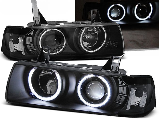 FARI ANTERIORI ANGEL EYES CCFL NERO ADATTI PER BMW E36 12.90-08.99 S/C/T