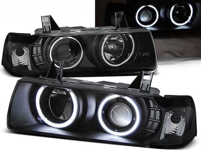 FARI ANTERIORI ANGEL EYES CCFL NERO ADATTI PER BMW E36 12.90-08.99C/C
