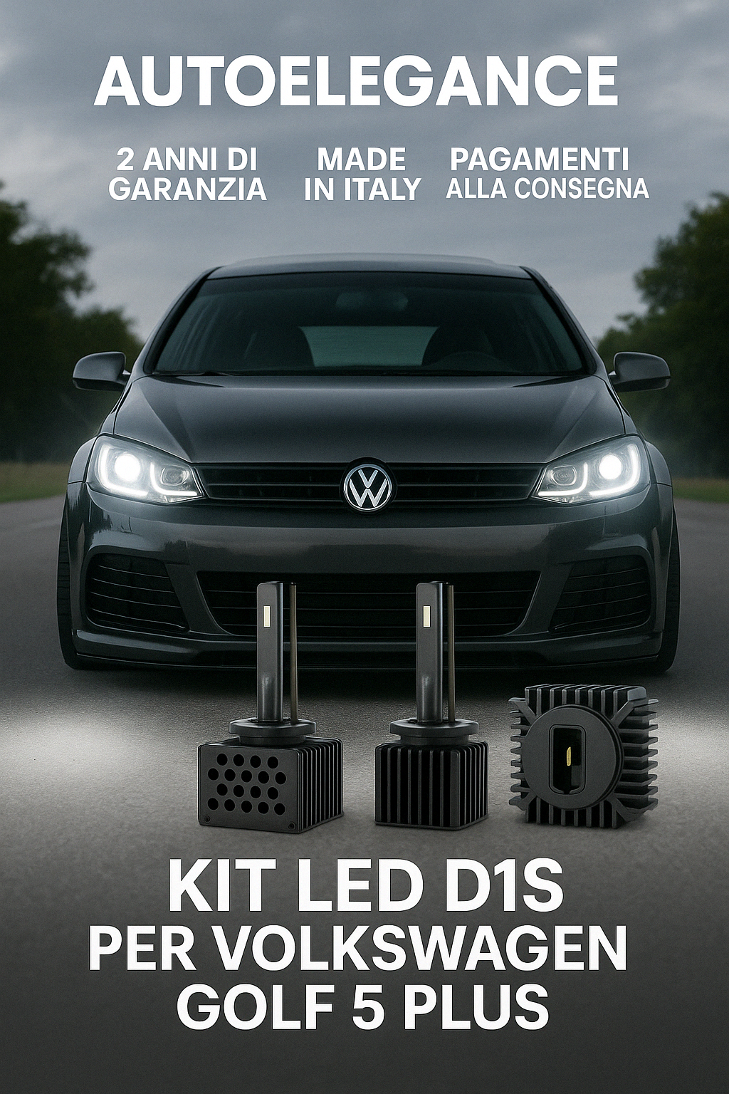 ⭐KIT XENON D1S 6000K ANABBAGLIANTI PER VW GOLF 5 PLUS – LUCE BIANCA POTENTE⭐