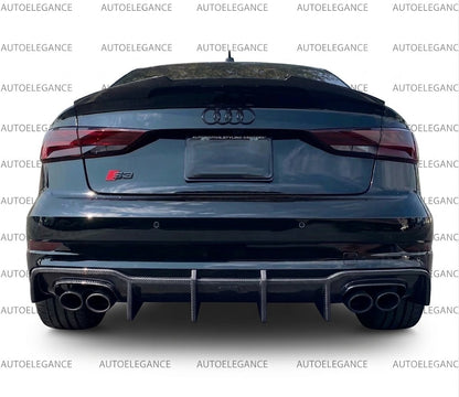 💫Diffusore Versione S3 Fibra di Carbonio per Audi A3 Berlina 2017-2020 💫