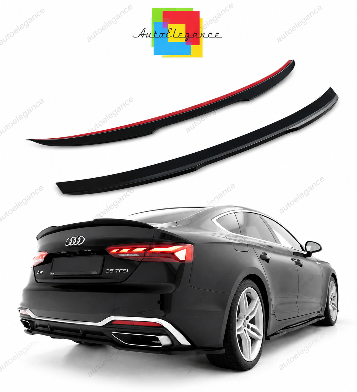 💕  Spoiler   adatto per   Audi A5 F5 S-Line Sportback nero lucido 💕