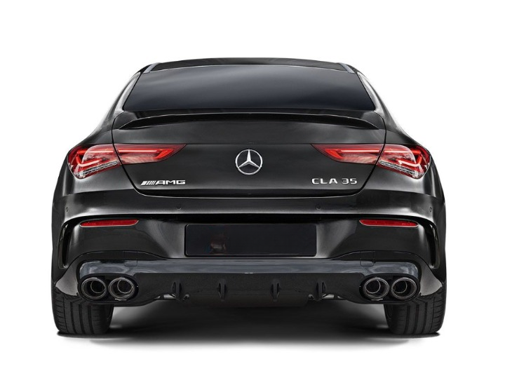 💫ART.3005 Diffusore Mercedes CLA C118 X118 W118 AMG Line Doppi Tubi di Scarico Neri💫
