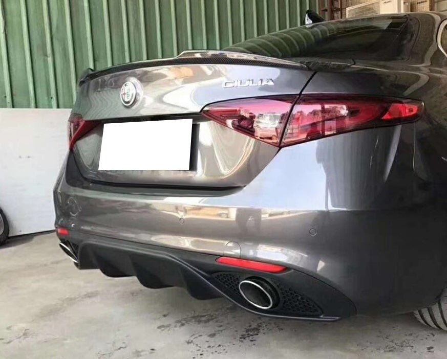 DIFFUSORE ADATTO PER ALFA ROMEO GIULIA LOOK VELOCE OPACO + TERMINALI CROMATI