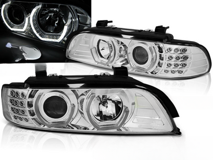 FARI ANGEL EYES 3D CROMATI ADATTI COMPATIBILI per BMW E39 09.95-06.03