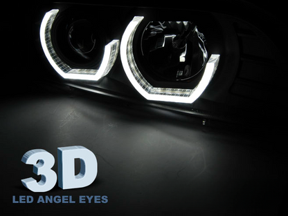 FARI ANTERIORI ANGEL EYES 3D NERO adatti per BMW E39 09.95-06.03