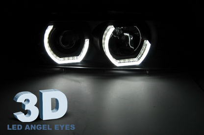 FARI ANTERIORI ANGEL EYES 3D NERO adatti per BMW E39 09.95-06.03