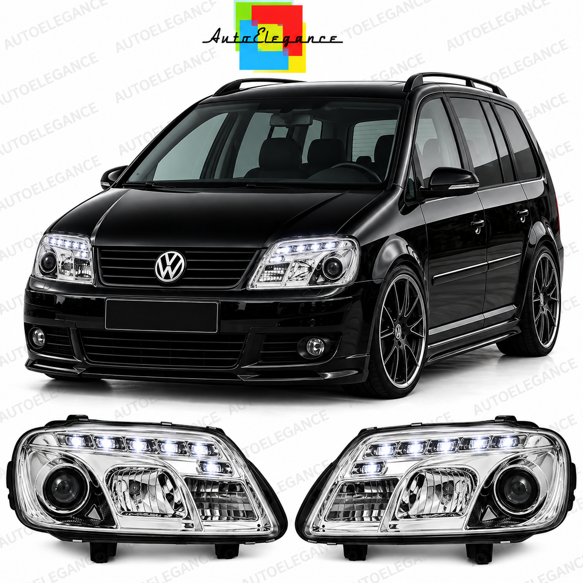 ART.6525 FARI ANTERIORI ADATTO PER  VW TOURAN / CADDY 2003-2006