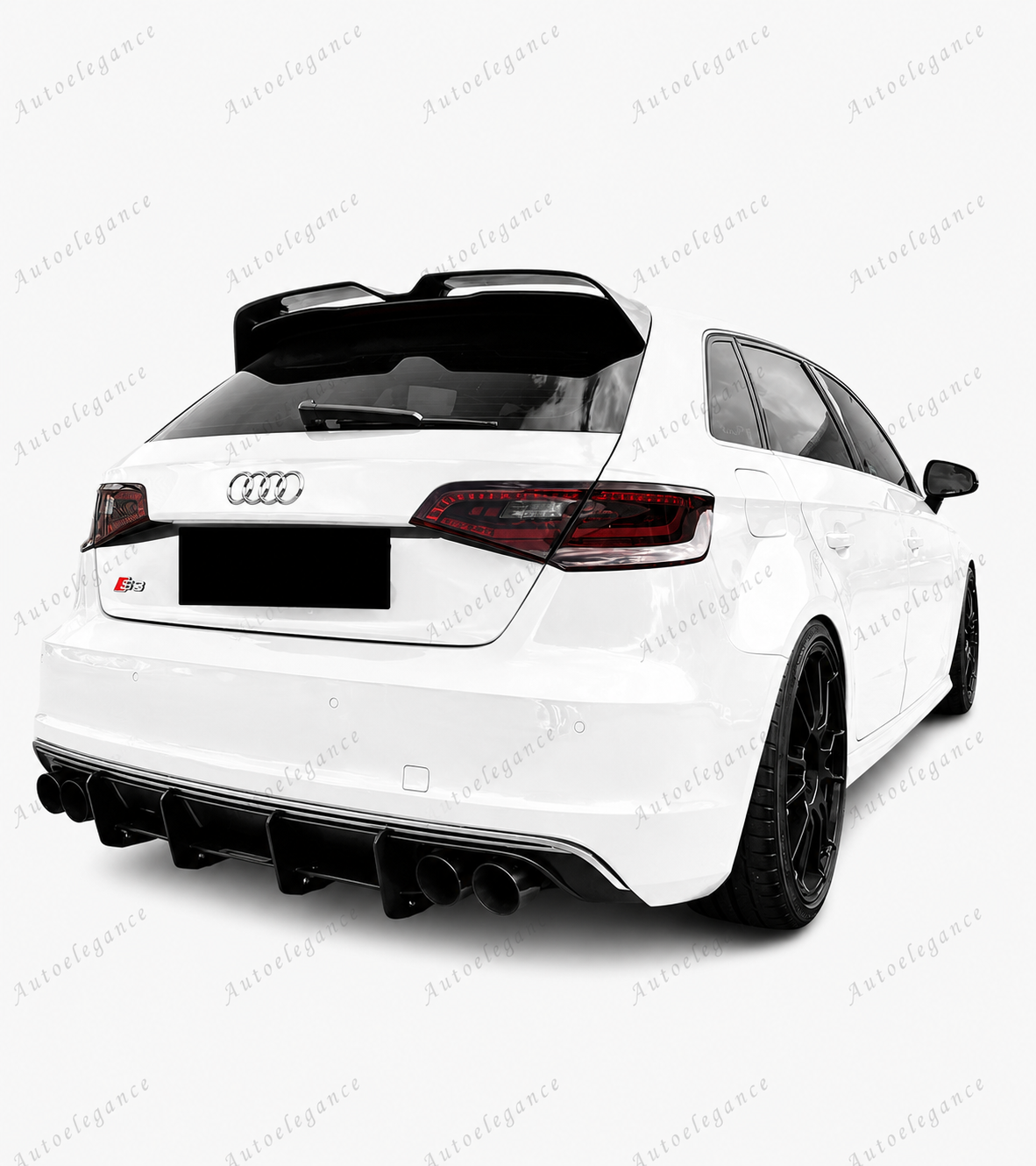 🔥ART.0975 SPOILER PER AUDI A3 8V 12-20 SPORTBACK LOOK OETTINGER NERO LUCIDO🔥