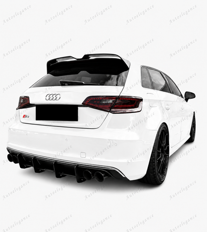 🔥ART.0975 SPOILER PER AUDI A3 8V 12-20 SPORTBACK LOOK OETTINGER NERO LUCIDO🔥
