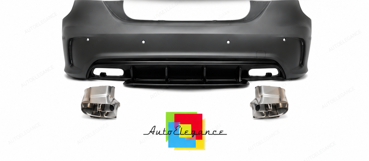 💕PARAURTI POSTERIORE MERCEDES CLASSE A W176 A45 12-18 LOOK AMG + TERMINALI💕