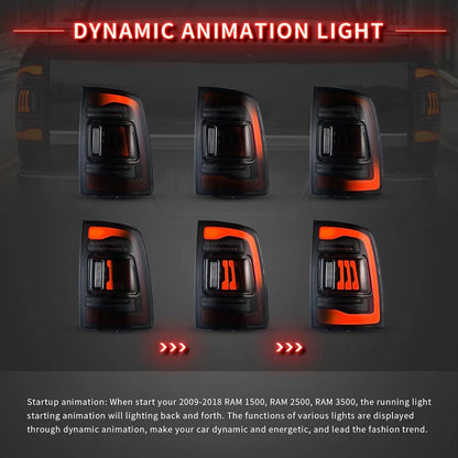 2009-2018 per Dodge RAM 1500 2500 3500 fanali posteriori a LED ambra sequenziale indicatori di direzione