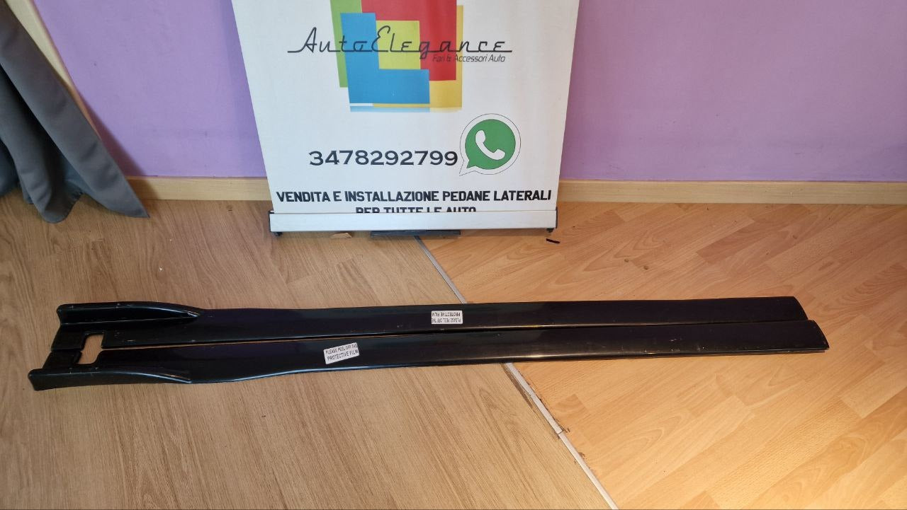 FLAPS UNDER SKIRT FOR BMW 1 SERIES F20 ABS GLOSSY BLACK WITH MUSTACHE 