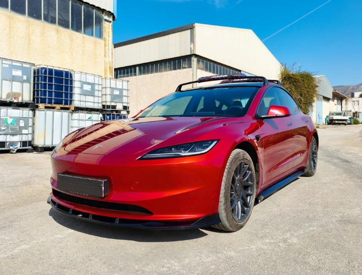 💕ART.9545  SPLITER  Tesla Model 3 Mk1 NERO  LUCIDO💕