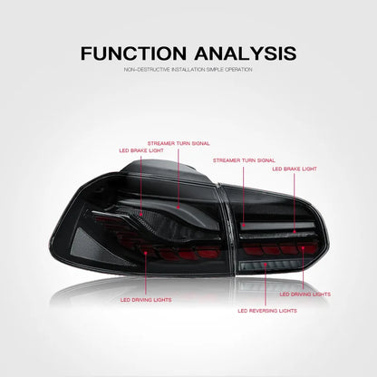 💎FANALI POSTERIORI ADATTI PER VW GOLF VI 2009-2013 ROSSO💎