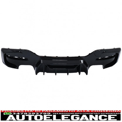 paraurti posteriore spoiler mantovana diffusore doppia doppia uscita adatto per bmw serie 1 f20 f21 lci (2015-2019) pianoforte nero design da competizione
