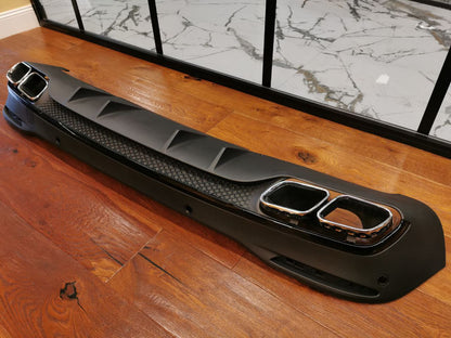 DIFFUSORE ADATTO PER MERCEDES GLE W167 AMG SUV LOOK 63 NERO + TERMINALI CROMATI