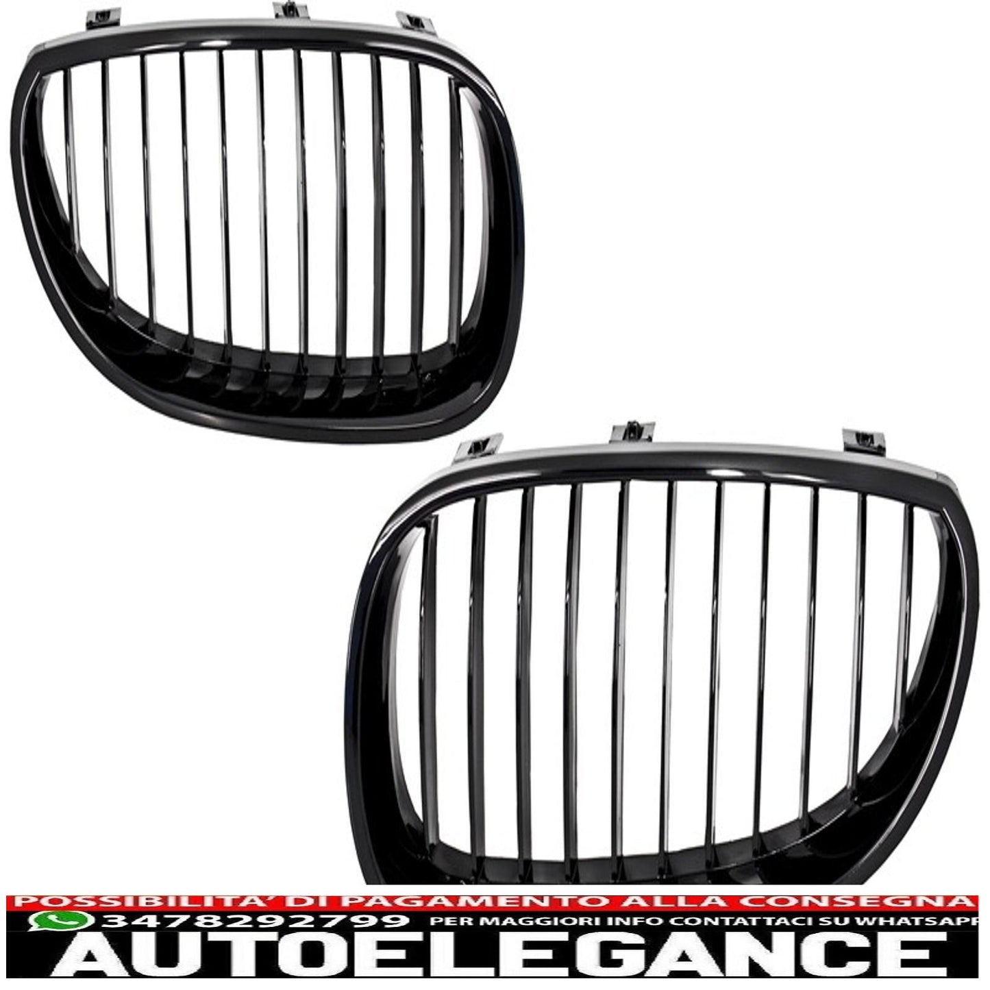 front bumper with central kidney grilles piano black suitable for bmw 5 series e60/e61 2003-2009 m-technik design without fog lights