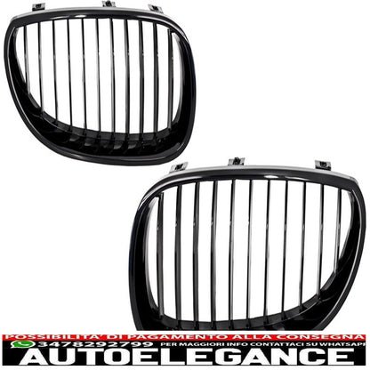front bumper with central kidney grilles piano black suitable for bmw 5 series e60/e61 2003-2009 m-technik design without fog lights