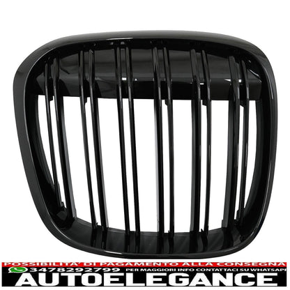Grilles for BMW X1 SUV F48 Pre-LCI 06.15-19 Double M Look Gloss Black 