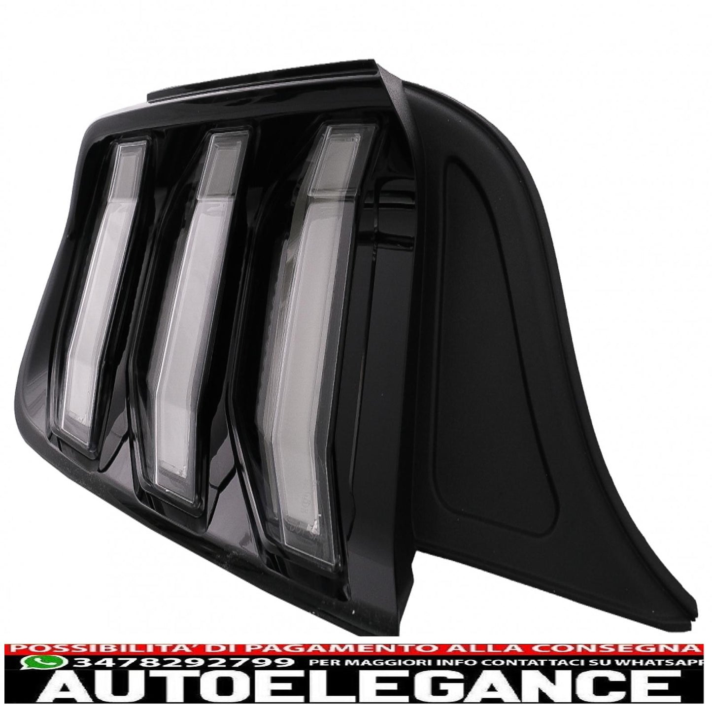 fanali posteriori full led adatti per ford mustang vi s550 (2015-2019) fumé trasparenti con luci di svolta sequenziali dinamiche