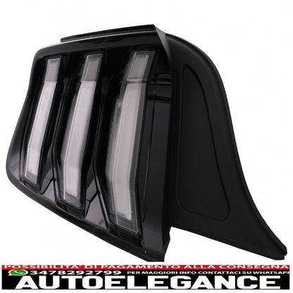 fanali posteriori full led adatti per ford mustang vi s550 (2015-2019) fumé trasparenti con luci di svolta sequenziali dinamiche