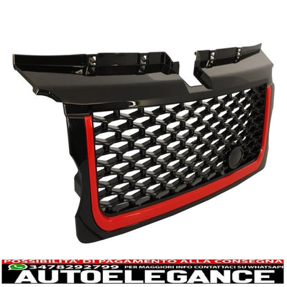 central grille and side vents group suitable for land rover sport l320 (2005-2008) autobiography look black red edition