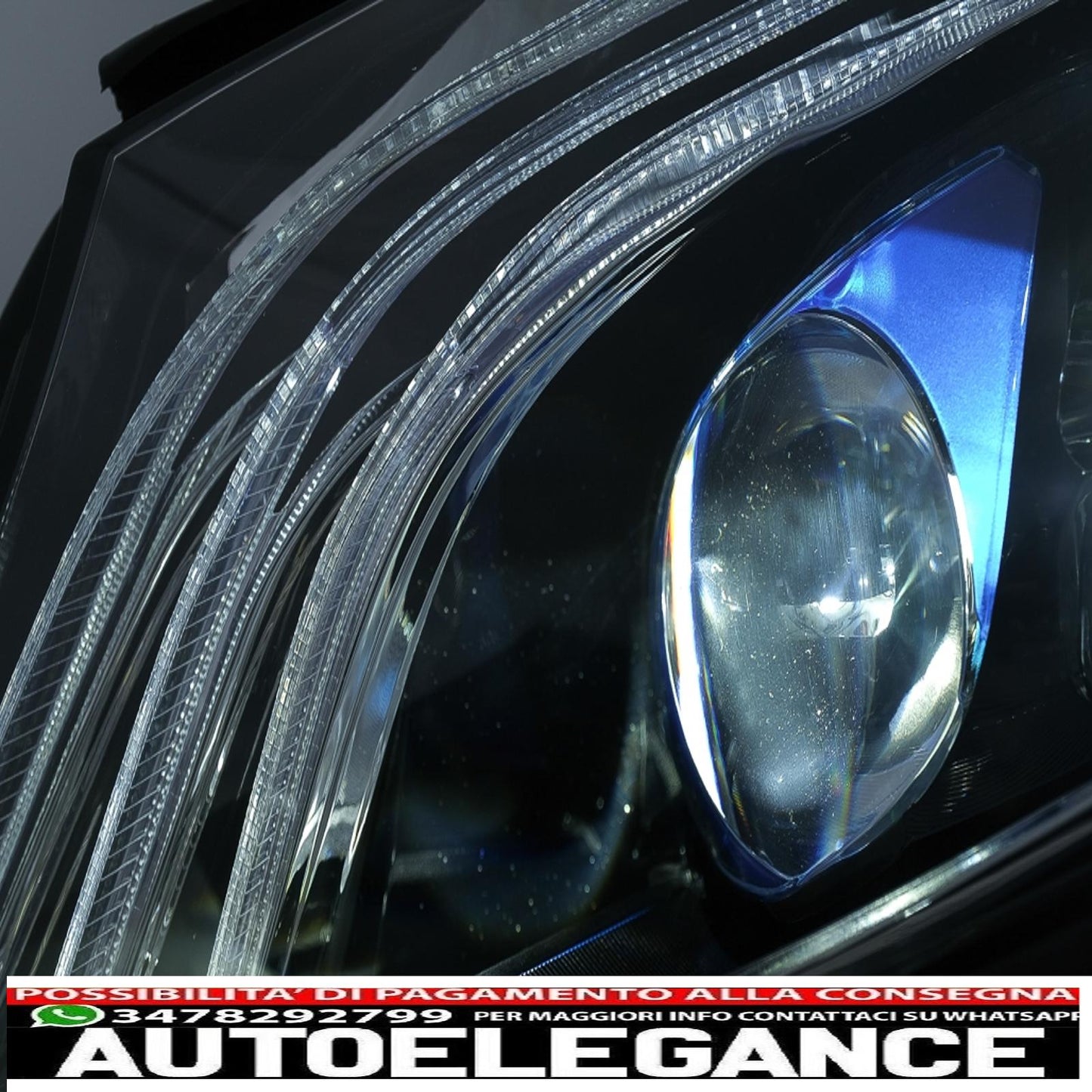 fari anteriori full led adatti per mercedes classe c w205 s205 (2014-2020) design w222 con guida a sinistra