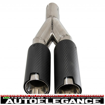 Diffusore paraurti posteriore con terminali di scarico doppi in carbonio da 6,8 cm/2,67 pollici, adatto per BMW Serie 5 G30 G31 (2017-up) M5 Design Piano Black