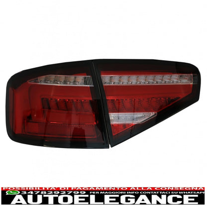 led rear lights suitable for audi a4 b8 (2012-2015) limousine red white dynamic sequential cornering lights