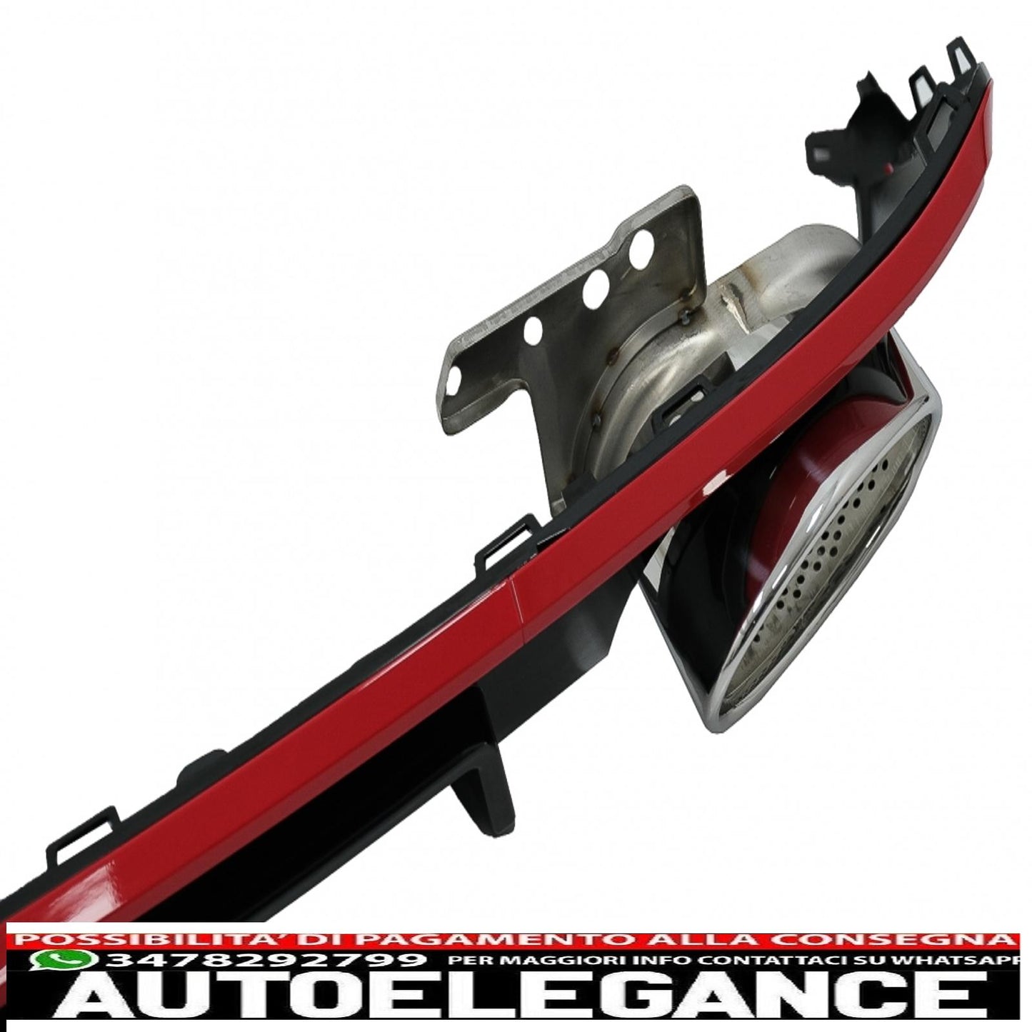 Diffusore e terminali di scarico per paraurti posteriore adatti per audi a6 c8 4k avant berlina (2018-up) rs6 design rosso