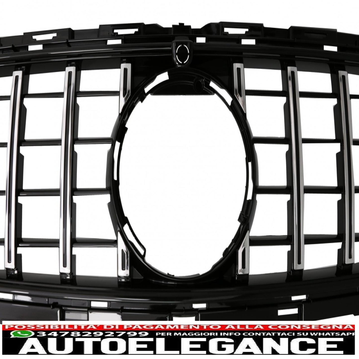 griglia centrale adatta per mercedes classe e facelift w213 s213 c238 a238 sport line (2020-up) gt-r design panamericana cromata