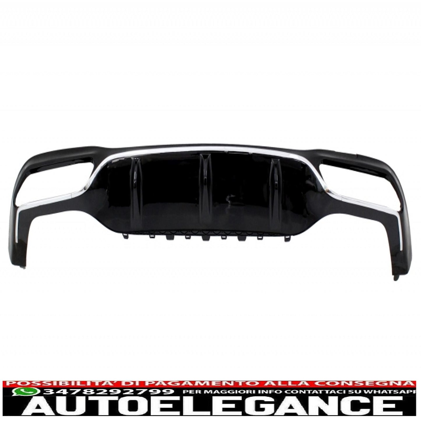 diffusore d'aria per paraurti posteriore con terminali di scarico nero adatto per mercedes classe e w213 amg line (2016-2019) design e63