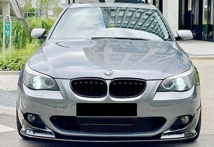SPLITTER FOR BMW 5 SERIES E60 E61 M TECH UNDER FRONT BUMPER ABS GLOSSY BLACK