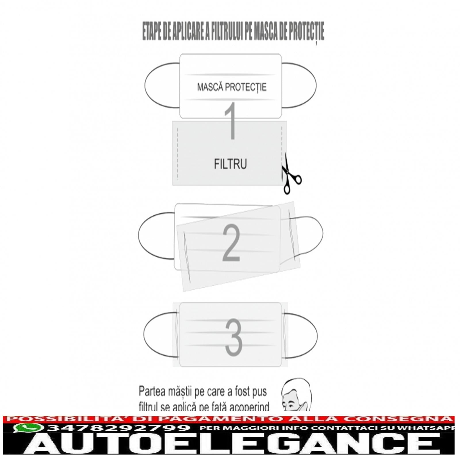 confezione 50 filtri di protezione monouso 100% polipropilene (20cm x 14,5 cm) AUTOELEGANCERICAMBI