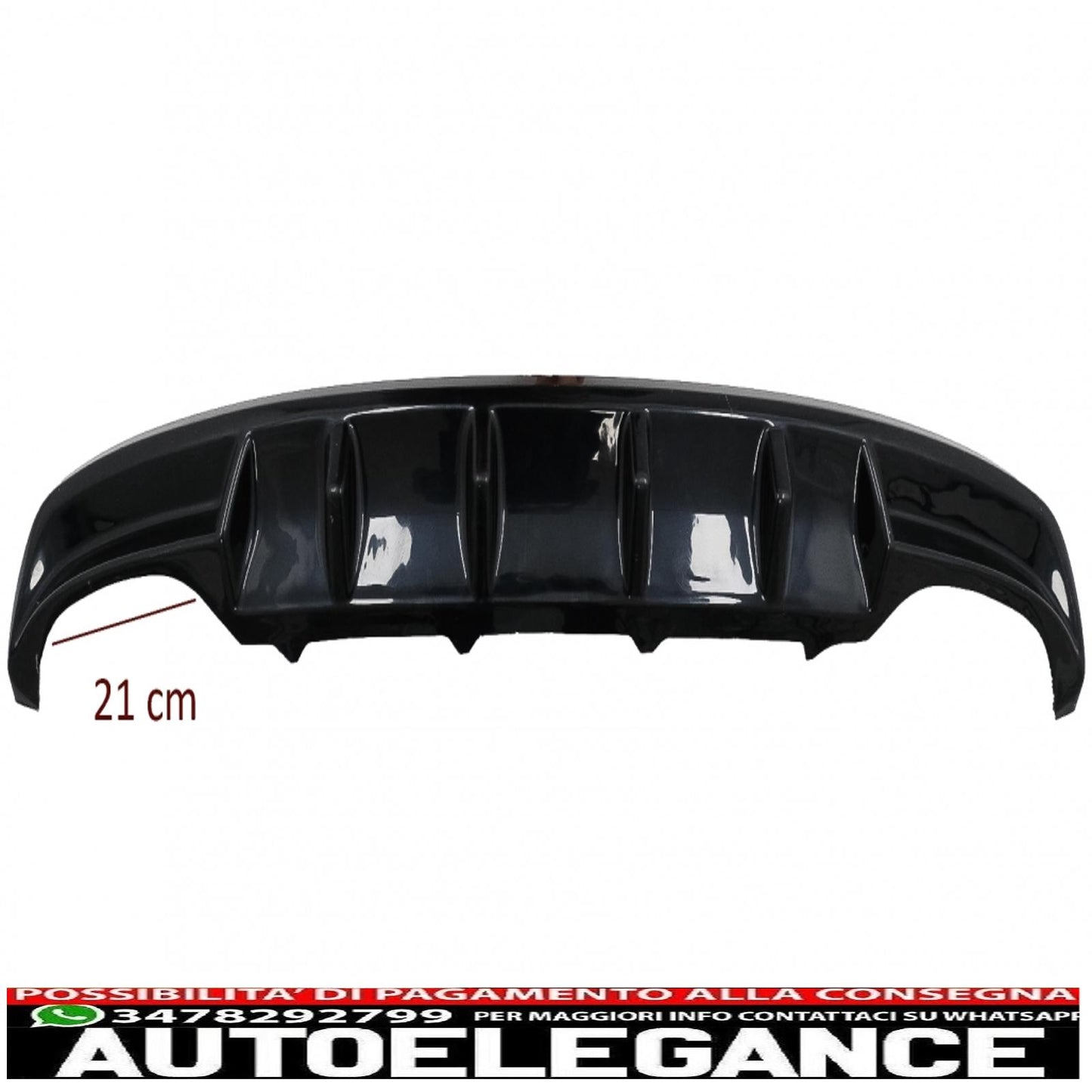 Diffusore d'aria mantovana paraurti posteriore adatto per skoda octavia iii 5e berlina station wagon (2013-2019) nero pianoforte