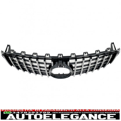 griglia anteriore centrale adatta per mercedes glc x253 c253 facelift (2020 in poi) gtr panamericana design nero cromato