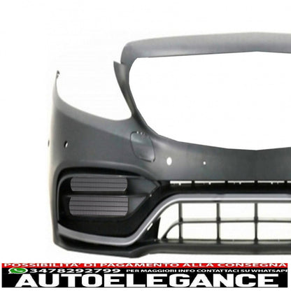 paraurti anteriore con griglia cromata senza telecamera 360 adatto per mercedes classe c w205 s205 c205 a205 (2014-2018) gt-r design